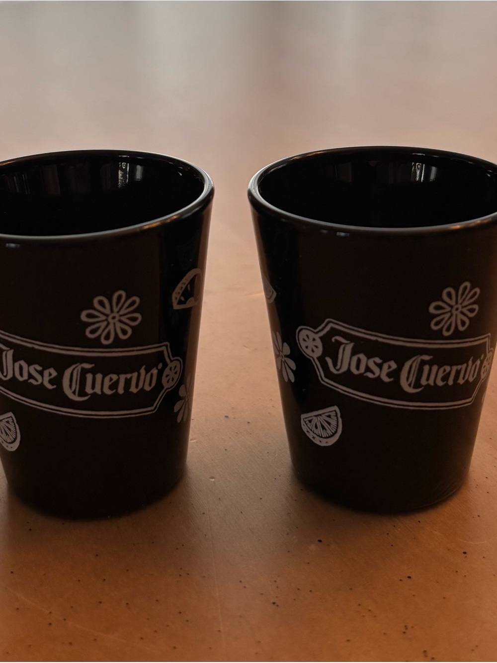 Jose Cuervo Pair of Day Of The Dead Standard Size Shot Glasses. EUC. Fast Ship.